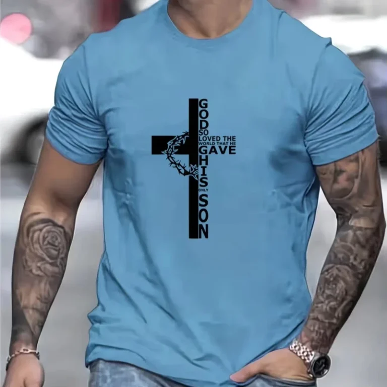 CHINEE-Mens-soft-and-comfortable-T-shirt-crew-neck-Christian-style-summer-short-sleeved-clothing-factory-customization-availablF10