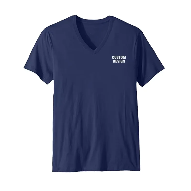 CHINEE-Navy-Blue-Mens-Tshirts-v-Neck-Short-Sleeve-Soft-Cotton-t-Shirts-for-Summer-Custom-Printing-Design-logo