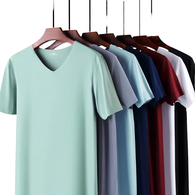 CHINEE-New-Arrival-Cotton-Spandex-V-Neck-T-shirts-for-Men-Available-from-BD-And-Comfortable