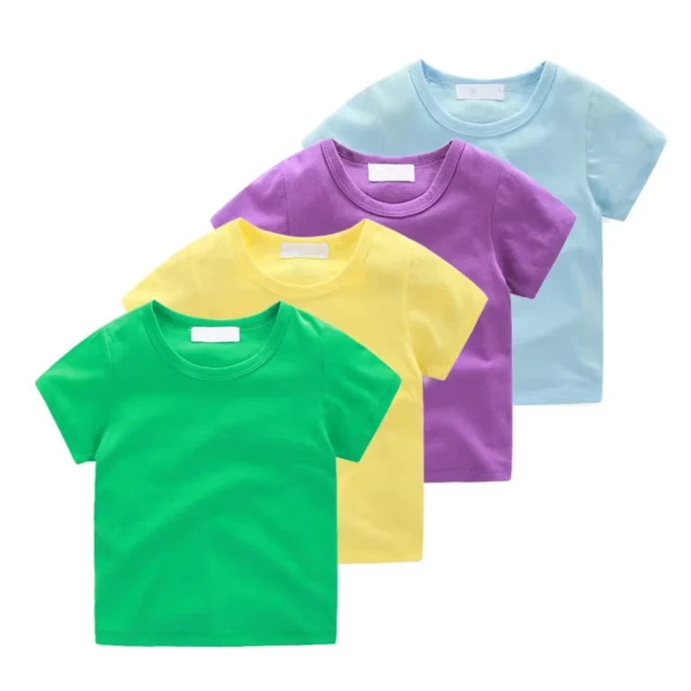 CHINEE-New-Childrens-100-Organic-Cotton-Casual-Short-Sleeve-T-Shirt-Breathable-Compressed-Jersey-Eco-Friendly-Custom-Logo-Printing