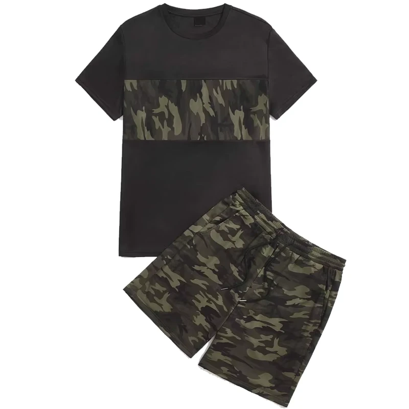 CHINEE-New-Design-Breathable-Summer-Mens-T-Shirt-and-Shorts-Set-100-Cotton-High-Quality-Sportswear
