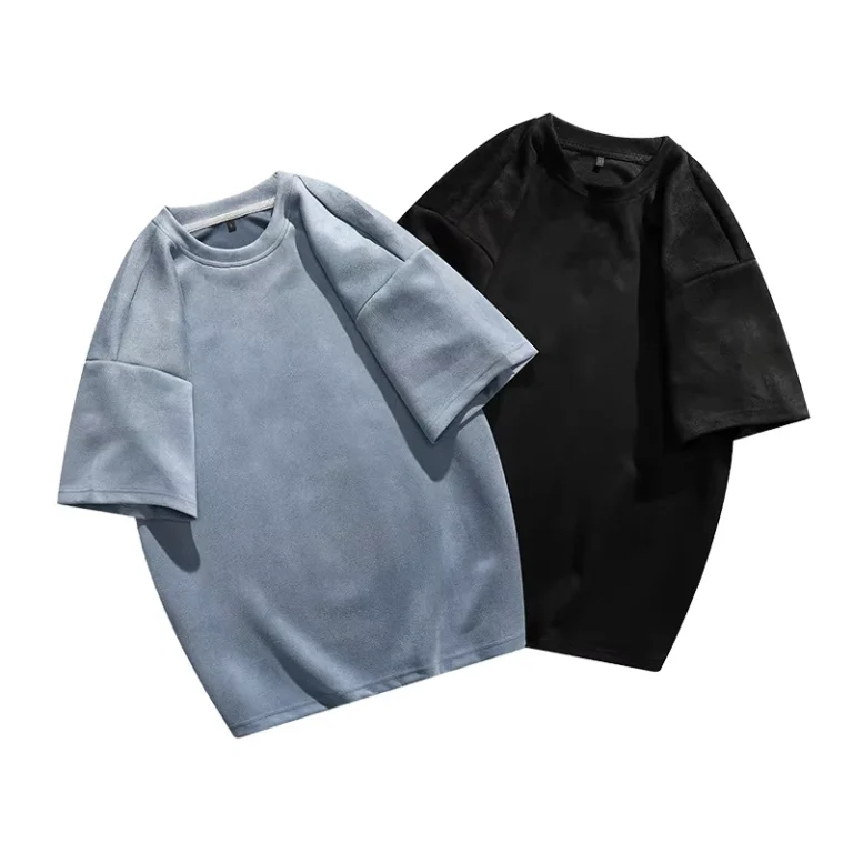 CHINEE-New-Fashion-Mens-Summer-T-Shirt-100-Cotton-Round-Neck-Oversized-Washed-Aged-Trendy-Short-Sleeved-Solid-Pattern-Jersey-Material