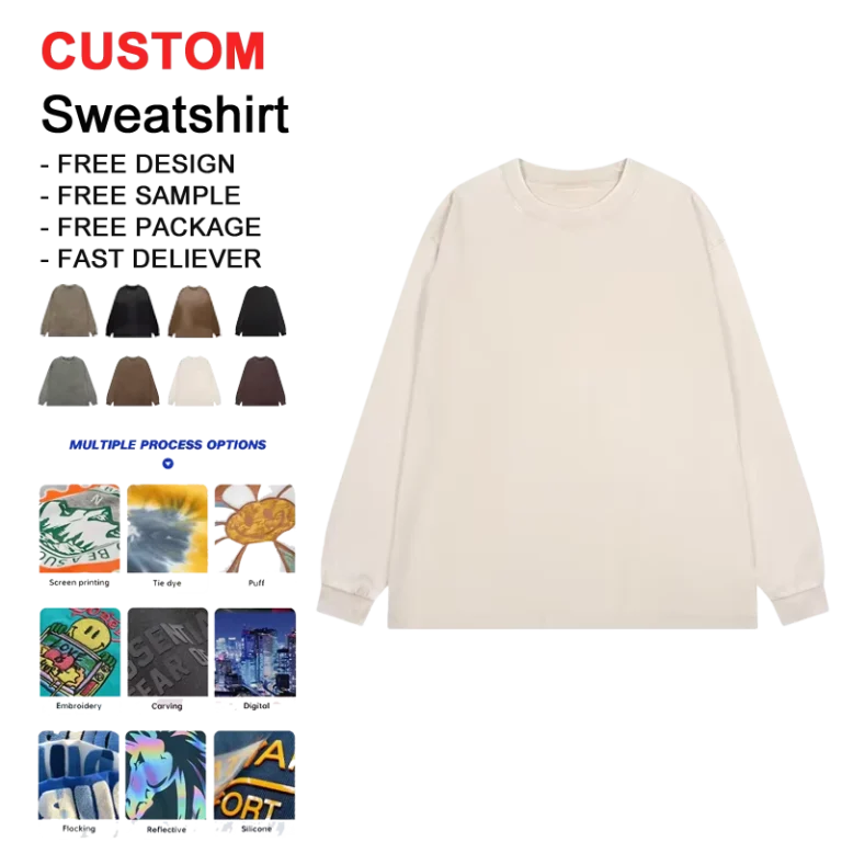 CHINEE-New-Style-230-GSM-Knitted-Long-Sleeve-Pullover-100-Cotton-Casual-Oversize-Lined-Unisex-Custom-Shirt-Custom-Long-Sleeve-T-Shirt