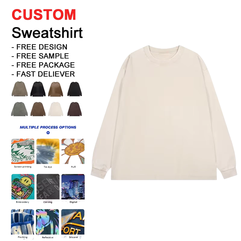 CHINEE-New-Style-230-GSM-Knitted-Long-Sleeve-Pullover-100-Cotton-Casual-Oversize-Lined-Unisex-Custom-Shirt-Custom-Long-Sleeve-T-Shirt