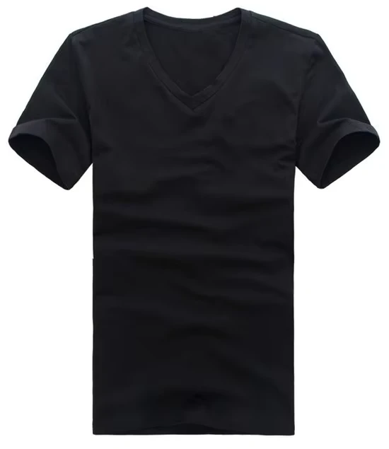 CHINEE-New-Style-High-Quality-Mens-100-Cotton-V-Neck-Blank-T-shirt