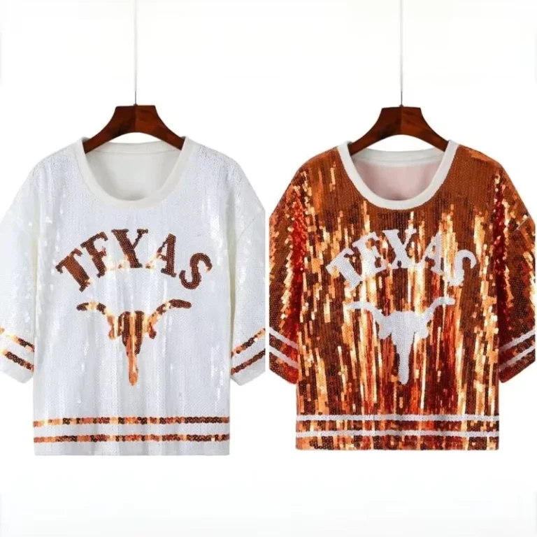 CHINEE-New-Style-White-Custom-High-Quality-Texas-American-Football-Women-Sequin-Jersey-Top-Game-Day-Sequin-T-Shirt