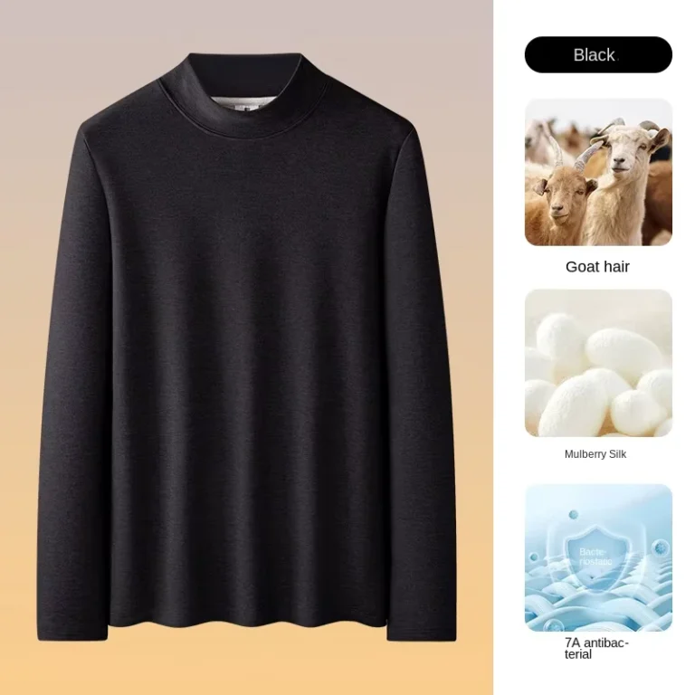 CHINEE-O-Neck-T-Shirt-Mens-Autumn-Winter-Fleece-Long-sleeved-Anti-pilling-Regular-Fit-Solid-280g-Knitted-Digital-Printing-Blank