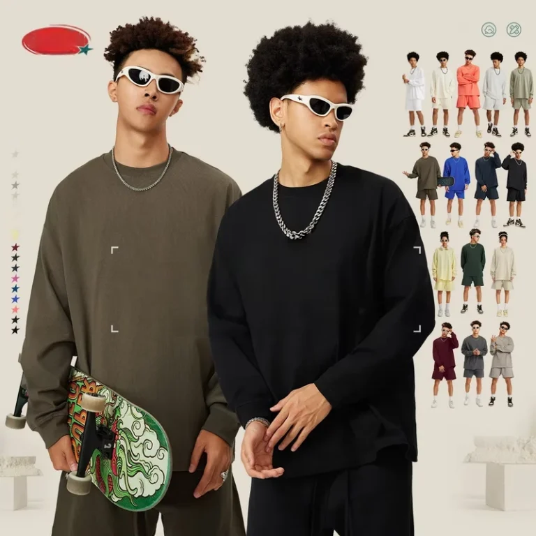 CHINEE-OEM-305G-100-Cotton-Dropshipping-Custom-Oversized-Long-sleeved-Mens-Loose-Pure-Cotton-Long-sleeved-Couple-T-shirts