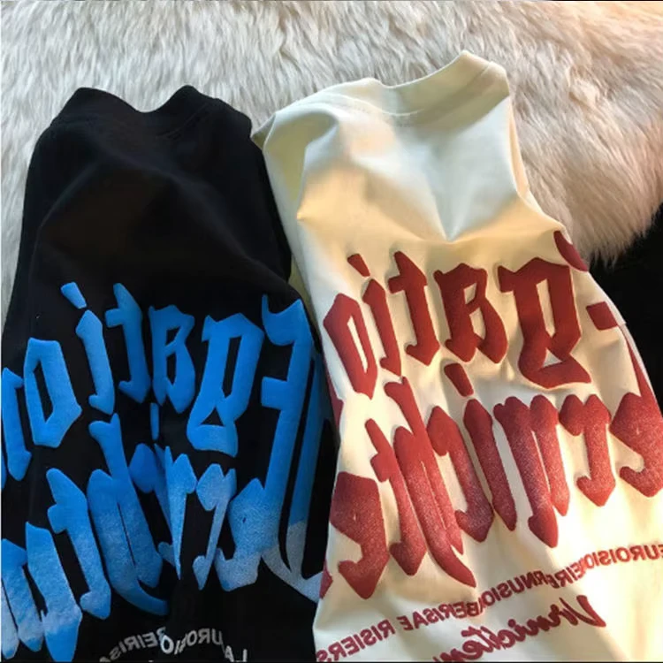 CHINEE-OEM-Custom-3D-Puff-Print-Foam-Logo-Oversized-100-Cotton-T-Shirt-Unisex-Mens-Heavyweight-Tee