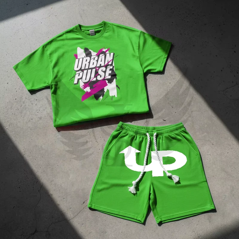 CHINEE-OEM-Custom-Brand-T-shirt-Screen-Printing-Graphic-logo-Heavyweight-Cotton-Boxy-Fit-Blank-T-shirts-and-Shorts-Set-Men