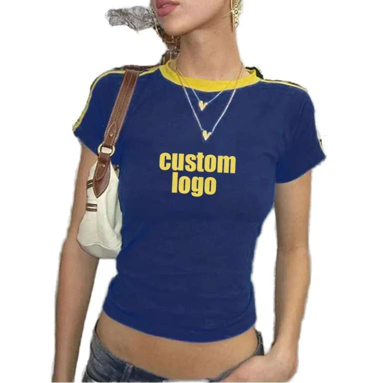 CHINEE-OEM-Custom-Logo-New-Y2K-Breathable-Summer-Jersey-Crew-Neck-Short-Sleeve-Crop-Top-Women-Dance-T-shirt-Polyester-Cotton