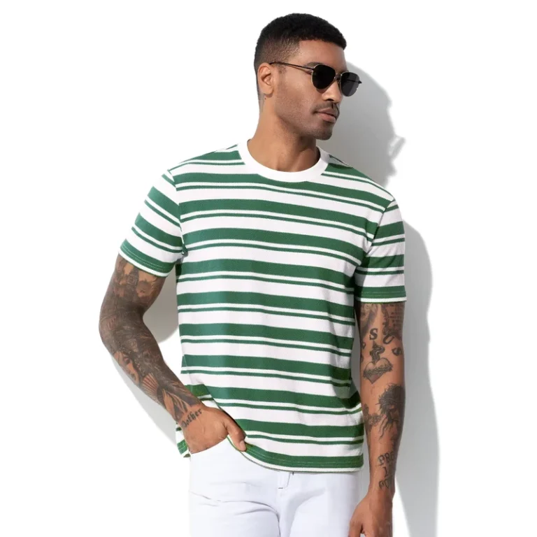 CHINEE-OEM-Elastic-Crew-Neck-Regular-Fit-Mens-Short-Sleeve-Striped-Ribbed-Collar-T-shirts-for-Men