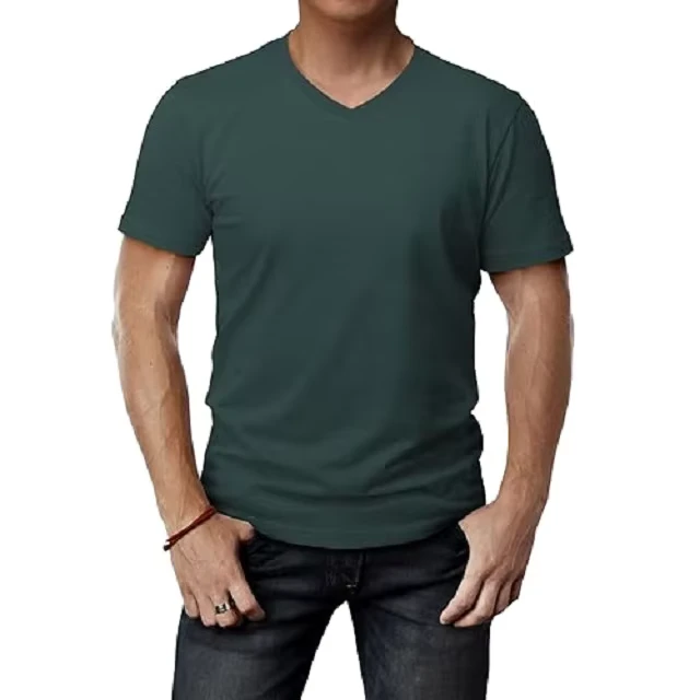 CHINEE-OEM-High-Quality-100-Cotton-Custom-Made-V-Neck-T-Shirt-Breathable-Anti-Wrinkle-Casual-Direct-Factory-Supply-Bangladesh