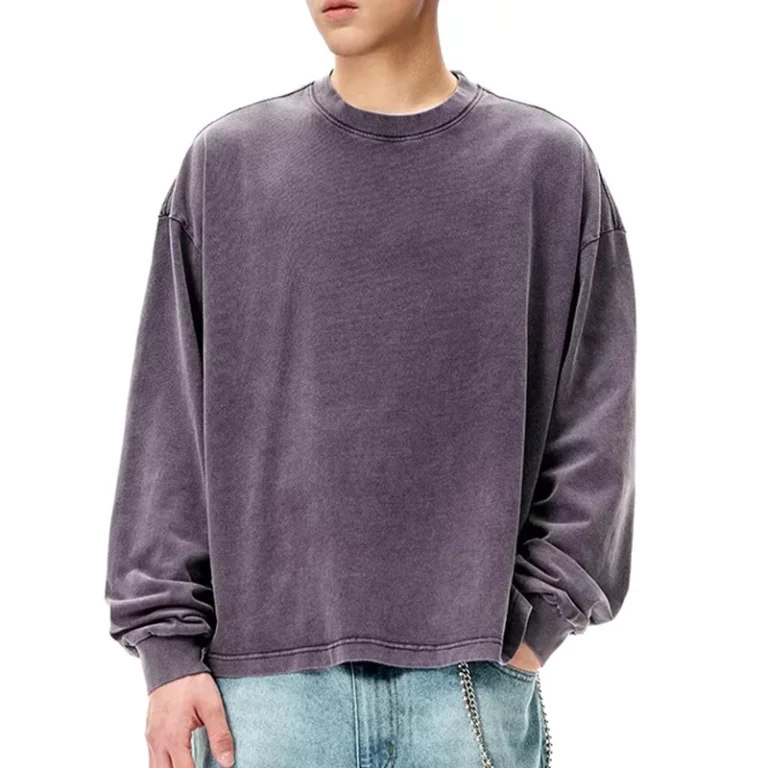 CHINEE-OEM-Manufacturer-Custom-Heavy-Weight-100-Cotton-Wash-Boxy-Fit-Crew-Neck-Street-Wear-Long-Sleeve-t-Shirt-for-Men