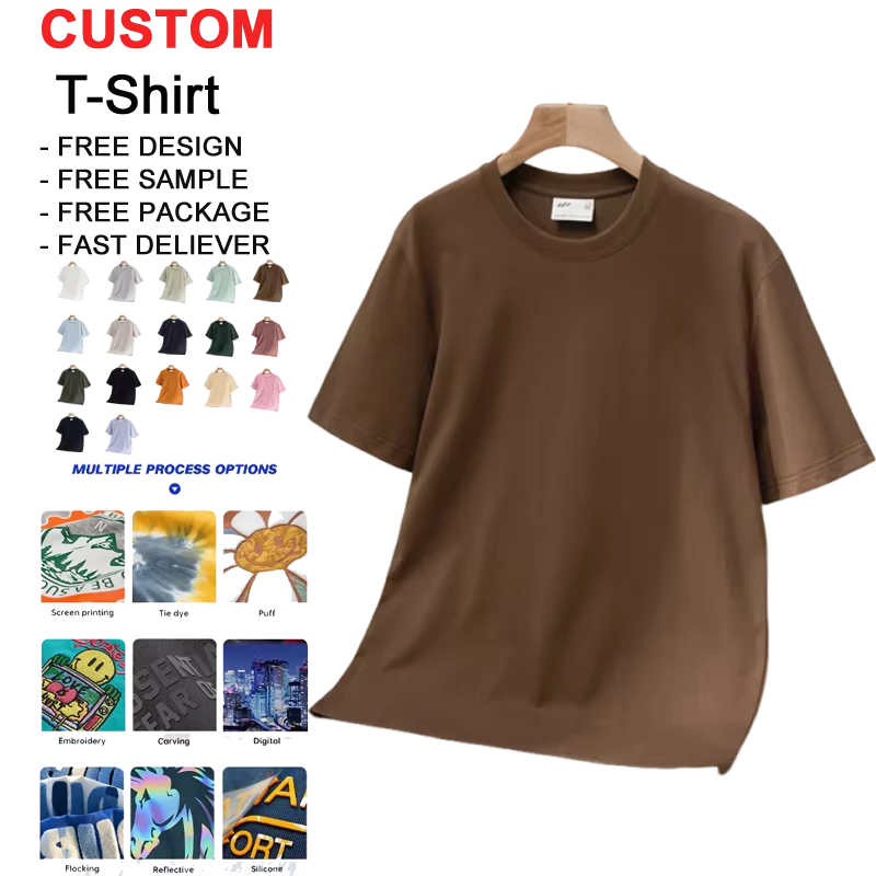 CHINEE-OEM-ODM-100-Cotton-240gsm-Heavyweight-Solid-O-Neck-Mens-Regular-Fit-T-Shirt-DTG-3D-Digital-Print-Custom-Logo
