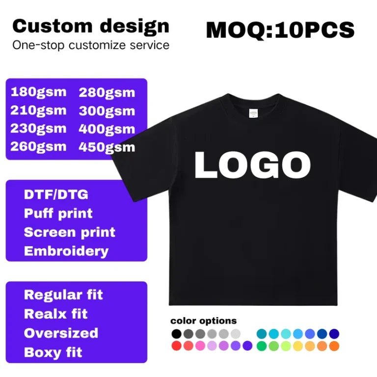 CHINEE-OEM-ODM-Manufacturer-Custom-Logo-Customized-Tshirt-Print-Color-Cotton-Unisex-T-shirt-Crew-Neck-Oversize-Mens-Heavy-T-Shirt