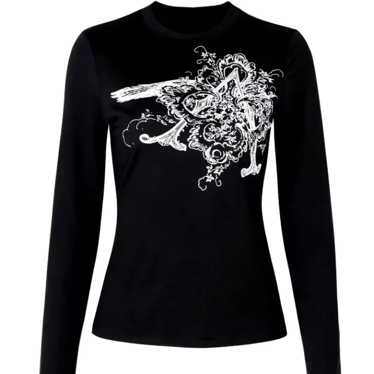 CHINEE-OEM-ODM-New-Arrival-Womens-Casual-Fashion-Solid-Color-Vintage-Printed-Slim-Fit-Neck-Long-Sleeve-Polyester-Breathable-T-Shirt