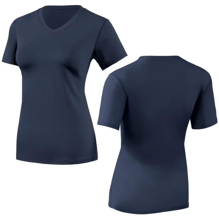 CHINEE-OEM-ODM-Summer-Short-Sleeve-Womens-V-Neck-Sweet-Quick-Drying-Breathable-Sweat-Absorbing-T-Shirt