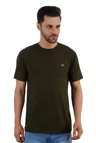 CHINEE-Olive-color-Premium-Essential-Crew-Neck-T-Shirt-Ultra-Soft-Breathable-Cotton-Blend-Casual-Wear-Designed-for-All-Day-Comfort