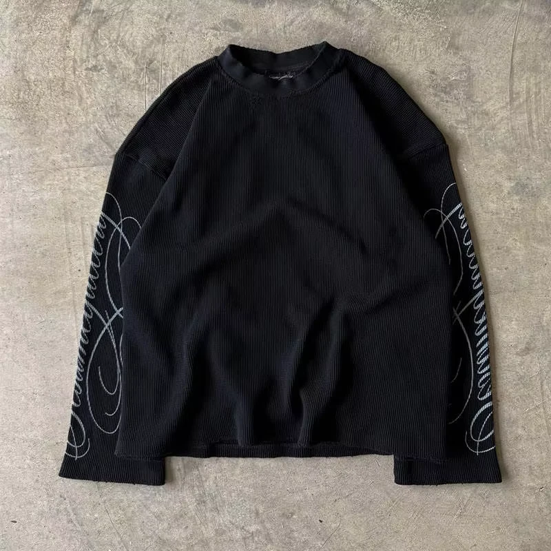 CHINEE-Ouna-Custom-Waffle-Knit-Thermal-Long-Sleeve-Men-Thermal-T-Shirts-Drop-Shoulder-Casual-Blank-Long-Sleeved-T-shirt