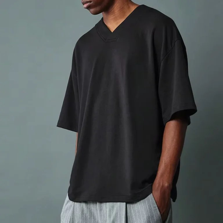 CHINEE-Oversized-Cotton-T-Shirts-Blank-High-Quality-V-Neck-Black-T-Shirt-Sublimation-Custom-Printing-with-Logo-T-Shirt