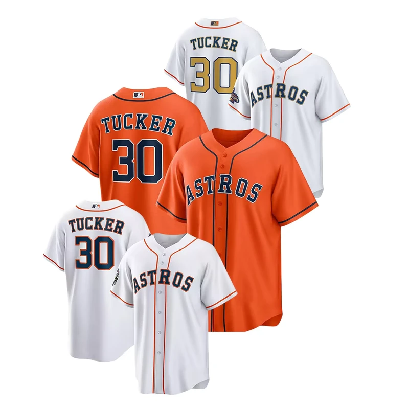 CHINEE-Personalized-Houston-US-Team-Logo-Number-Unisex-Baseball-Jersey-Printed