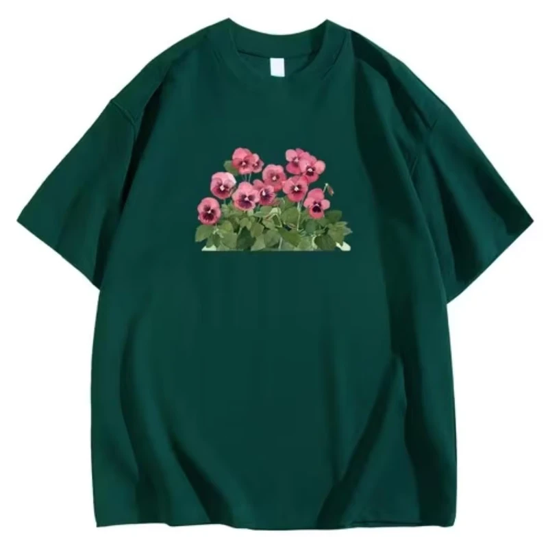 CHINEE-Personalized-Mens-Graphic-T-Shirt-Vintage-Flower-Print-Top-for-Street-Casual-Style