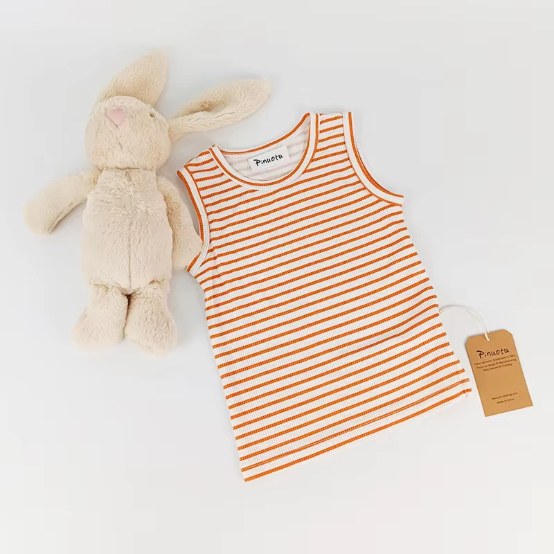CHINEE-Pinuotu-Baby-Striped-Tank-Top-Summer-Custom-Ribbed-Unisex-Cotton-Kids-Tank-Tops-Red-White-Striped-Baby-Sleeveless-Tops