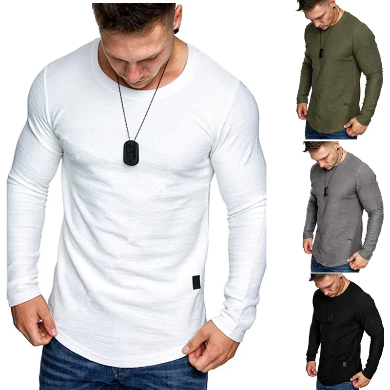 CHINEE-Plus-Size-Style-Mens-Long-Sleeve-Shirts-Solid-Color-O-Neck-T-shirt-Splicing-Personality-Hem-Long-Sleeve-T-shirt