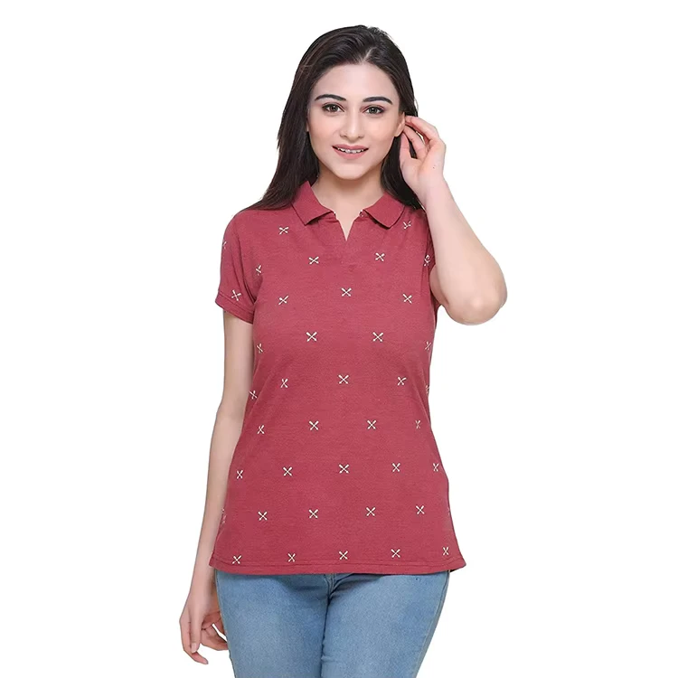 CHINEE-Polo-T-Shirts-Short-Sleeve-Womens-Knitted-Golf-Shirts-Breathable-Short-Sleeve-Printed-Clothing-Solid-Pattern-Golf-T-Shirt