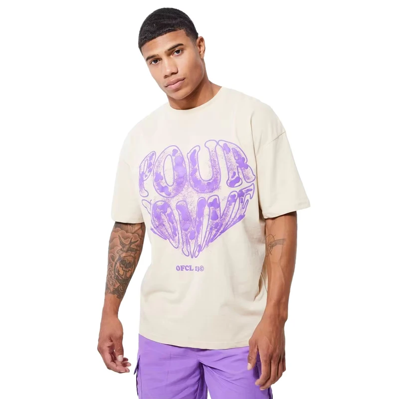CHINEE-Printing-on-Demands-Mens-Shirts-100-Cotton-285gsm-Blank-Tshirt-Puff-Print-Heavy-Weight-Oversize