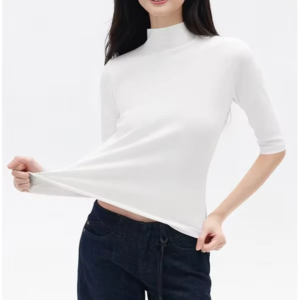 CHINEE-RUICHI-er-230GSM-Cropped-Crop-Top-Y2K-Slim-Fit-Crew-Neck-Contrast-Color-Neckline-Cuffs-Short-Sleeve-T-shirt