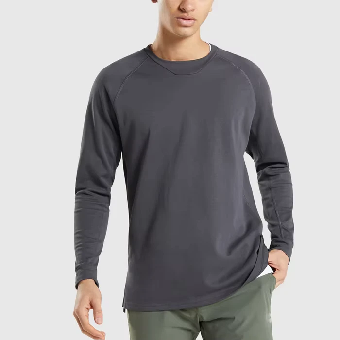 CHINEE-Raglan-Long-Sleeve-Mens-t-Shirts-Regular-Fit-Soft-Stretchy-Custom-Cotton-spandex-t-Shirts-for-Men-With-Side-Seam-Split