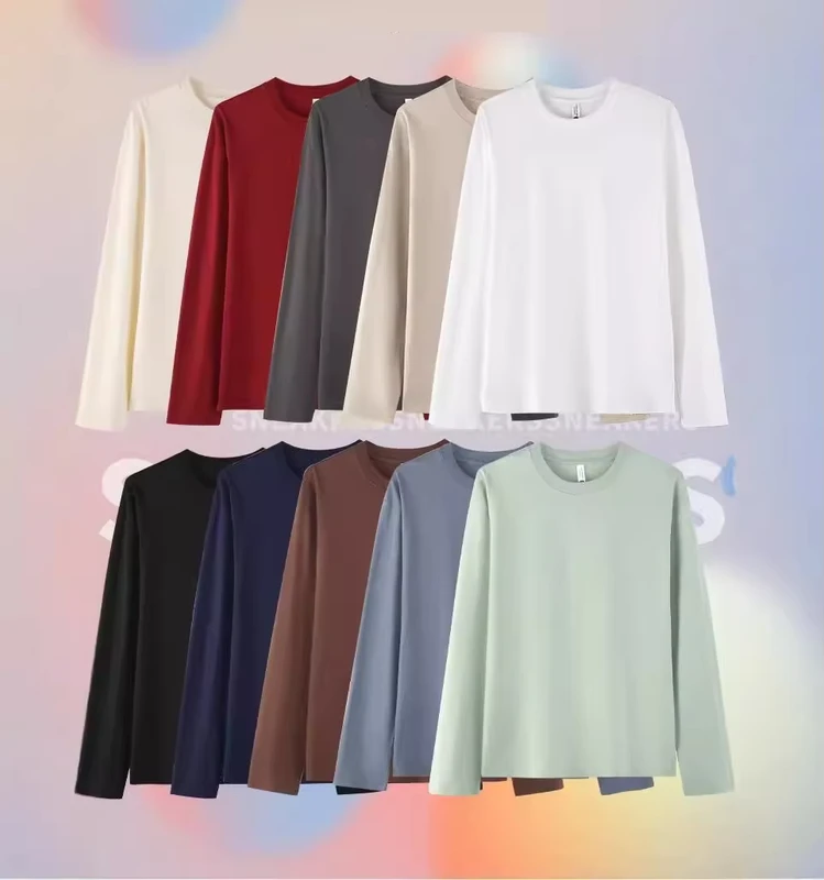 CHINEE-Round-Neck-Mens-Long-Sleeve-T-shirt-Autumn-and-Winter-Loose-Fit-Combed-Cotton-Long-Sleeve-Custom-logo