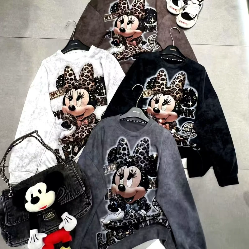 CHINEE-SC0005-Spring-Summer-Womens-Fashion-Chic-Long-Beaded-Striped-T-Shirt-Casual-Cartoon-Long-Sleeve-Crocheted-Embroidered