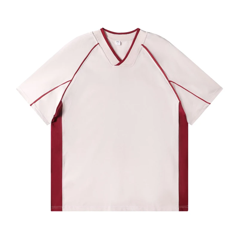 CHINEE-Sebadan-Unisex-V-Neck-T-Shirt-with-Raglan-Sleeve-Breathable-260g-Fabric-Loose-Casual-Top-100-Cotton-Blank-Printed