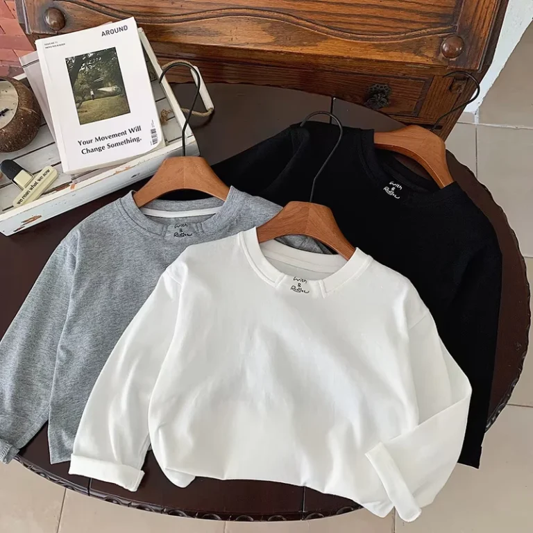 CHINEE-Shirt-Childrens-Clothing-Polyester-Cotton-Long-Sleeved-T-Shirt-O-Neck-All-Match-Top-for-Boys-and-Girls