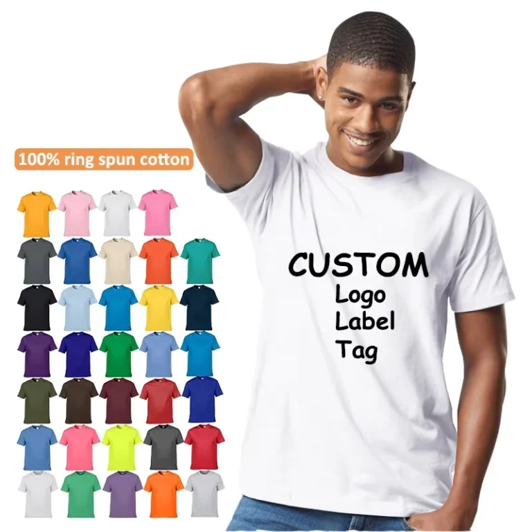 CHINEE-Short-Sleeve-Blank-Solid-Color-Print-Logo-Ring-Spun-Cotton-Mens-Custom-T-Shirts