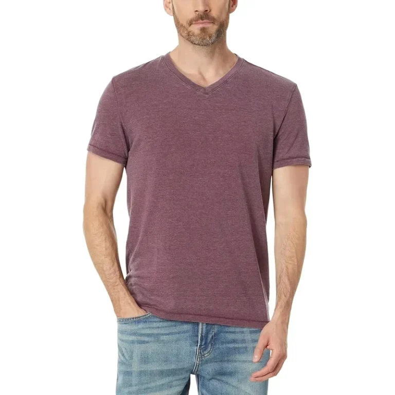 CHINEE-Solid-Knitted-V-neck-Mens-Tee-60-Polyester-40-Cotton-Short-Sleeve-Regular-Fit-Comfortable-Sporty-T-shirts