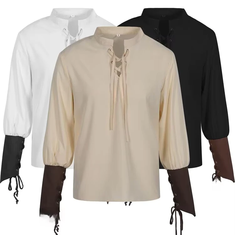 CHINEE-Spring-New-Round-Neck-Long-Sleeved-Womens-T-Shirt-with-Bubble-Sleeves-Pleated-Top-Design