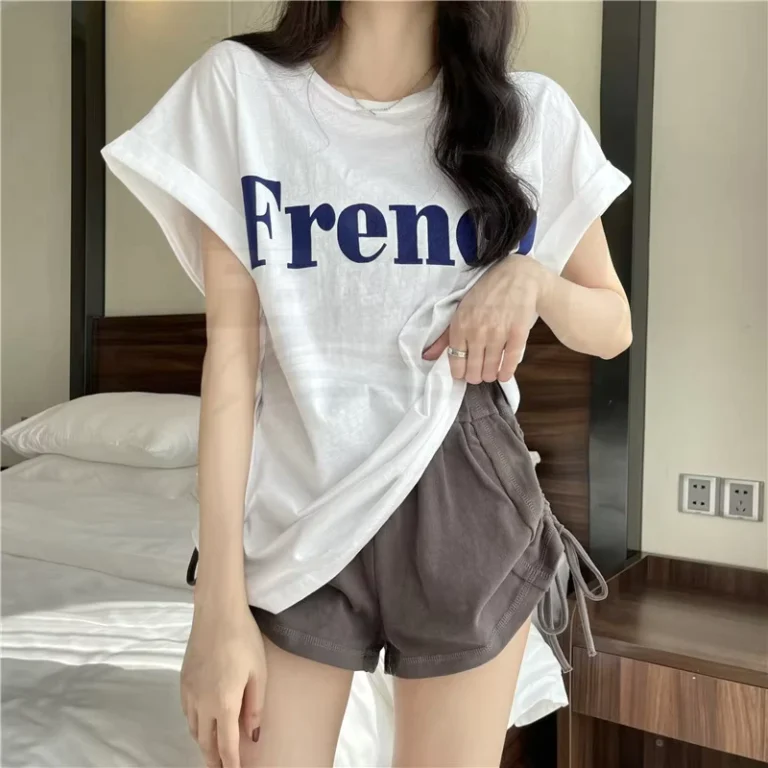 CHINEE-Spring-New-Style-Casual-Womens-Short-Sleeve-Crew-Neck-T-Shirt-Loose-Fit-Breathable-Woven-Eco-Friendly-Quick-Dry-Solid-Color