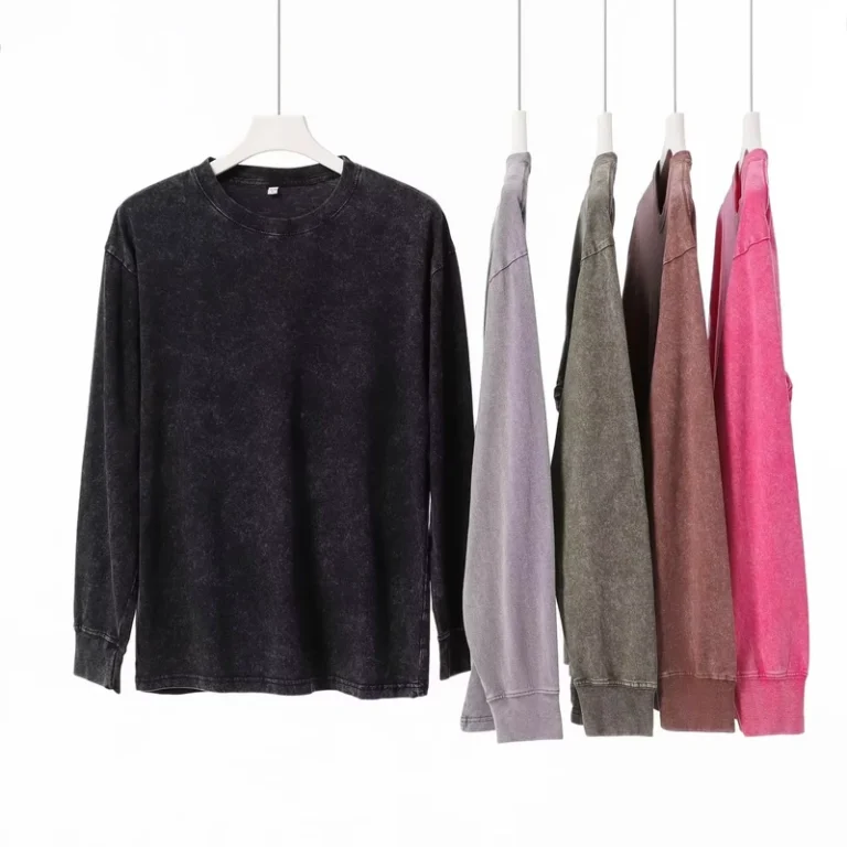CHINEE-Spring-Summer-Custom-Mens-Casual-Retro-Solid-Distressed-Long-Sleeve-T-Shirts-Loose-Washed-Crew-Neck-Long-Sleeves