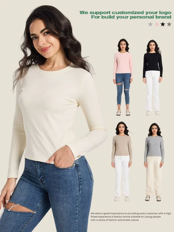 CHINEE-Spring-Summer-Women-Slim-Casual-T-Shirt-Long-Sleeve-O-neck-Solid-Bottoming-Shirt-Lady-Pullover-Blouse-Top