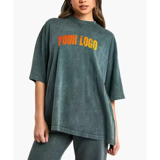 CHINEE-Streetwear-High-Street-Casual-Style-Soft-Breathable-Quick-Dry-100-Cotton-Canvas-Acid-Wash-Skulls-Pattern-Womens-T-Shirt