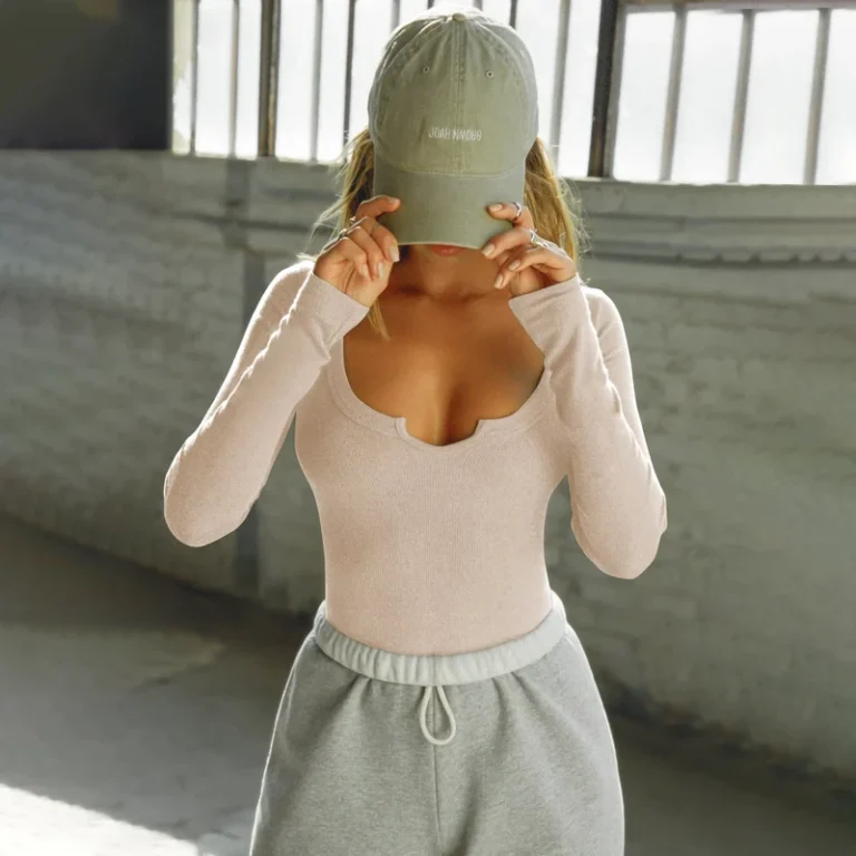 CHINEE-Stretchy-Women-Loose-Ribbed-Long-Sleeve-T-Shirt-Summer-Breathable-Casual-Lightweight-Comfort-Wear