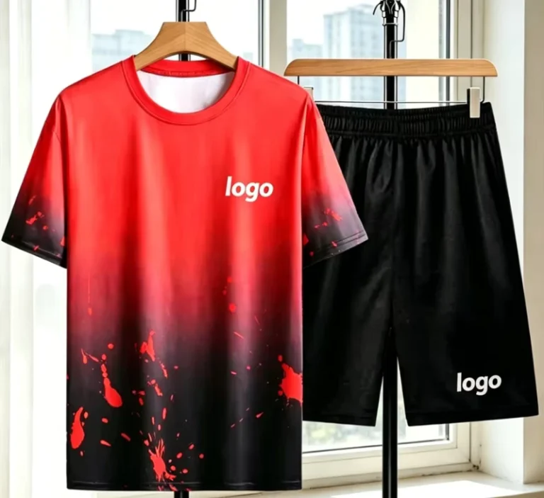 CHINEE-Suits-Men-Summer-Fashion-Satin-Polyester-Thin-Casual-Breathable-Short-Sleeve-Heat-Transfer-Printed-Sports-T-shirt-Shorts-Set