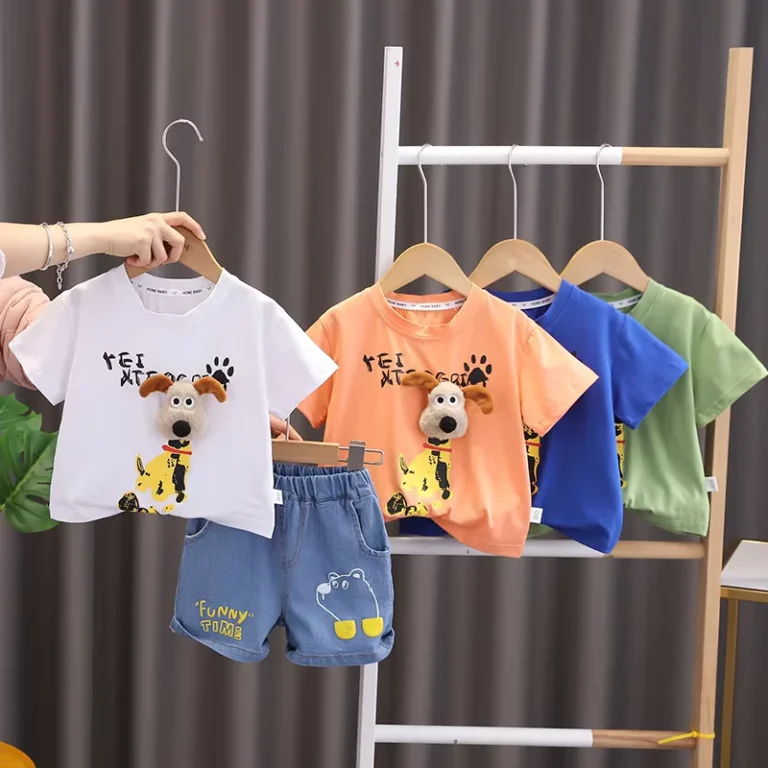 CHINEE-Summer-Casual-Kids-Wear-Fashion-Children-Clothes-3D-Cartoon-Short-Sleeve-T-shirt-Denim-Shorts-Boys-Clothing-Sets