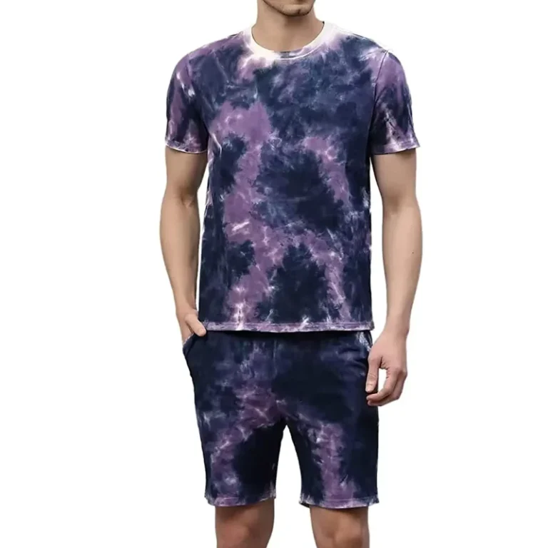 CHINEE-Summer-Mens-Casual-Knitted-2-Piece-Shorts-Set-Short-Sleeve-T-Shirt-Solid-Tracksuit-Quick-Dry