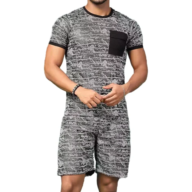 CHINEE-Summer-Mens-Workout-Quick-Dry-Breathable-Gym-Wear-Custom-Logo-Cotton-Twin-Set-T-Shirt-Short-Set