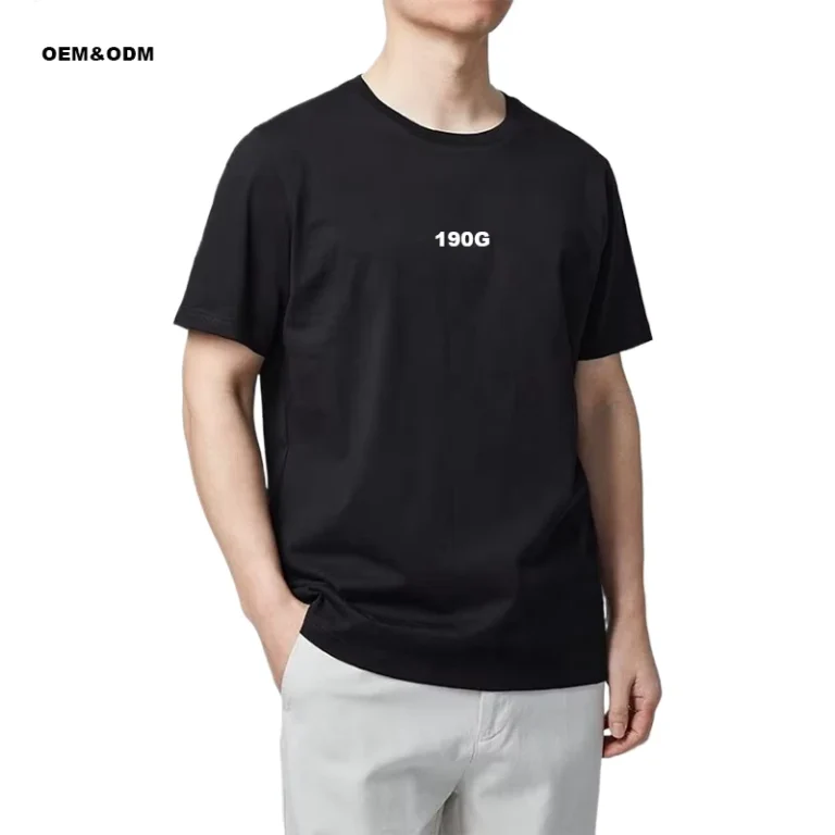 CHINEE-Summer-New-Basic-Mens-Crew-Neck-T-Shirt-190gsm-Cotton-Solid-Color-Casual-Style-Pattern-Short-Sleeve